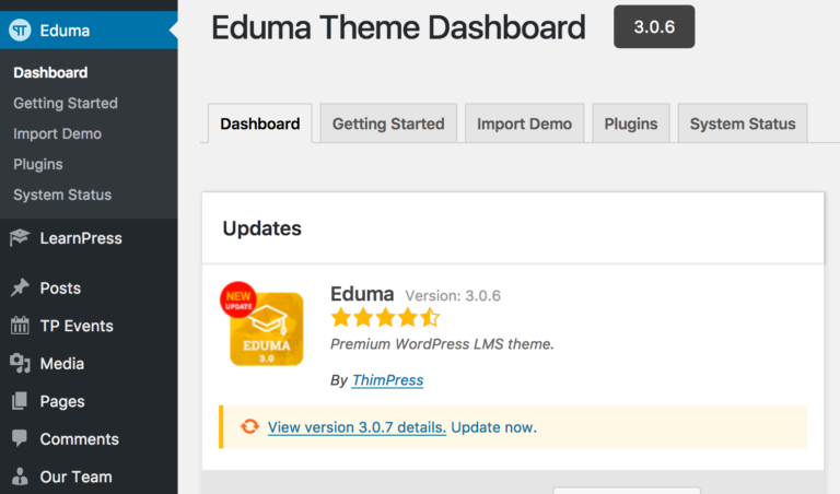 Update Theme – ThimPress Docs