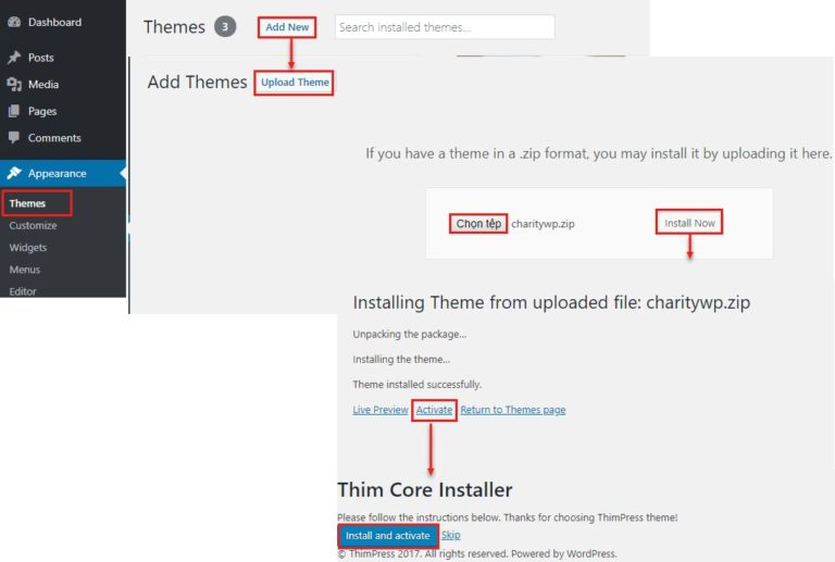 Installation - Charity-WP - ThimPress Docs