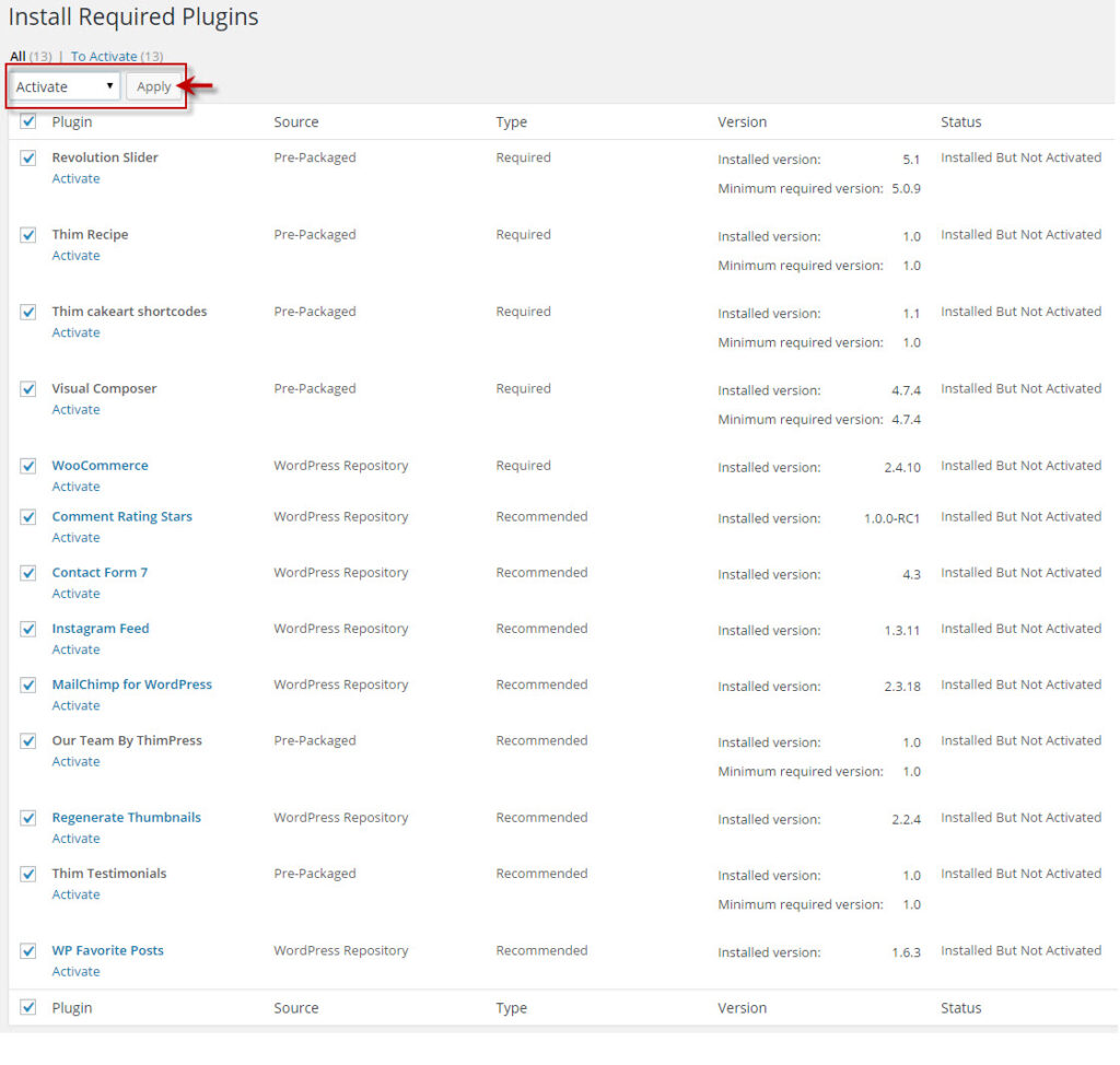 Installation - Cakeart - ThimPress Docs