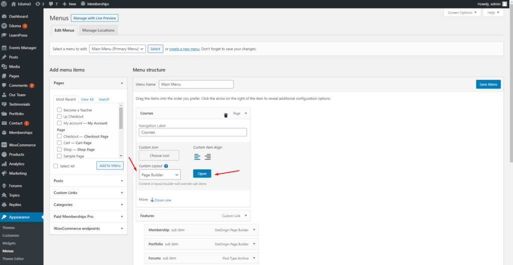 Logo & Main Menu – ThimPress Docs