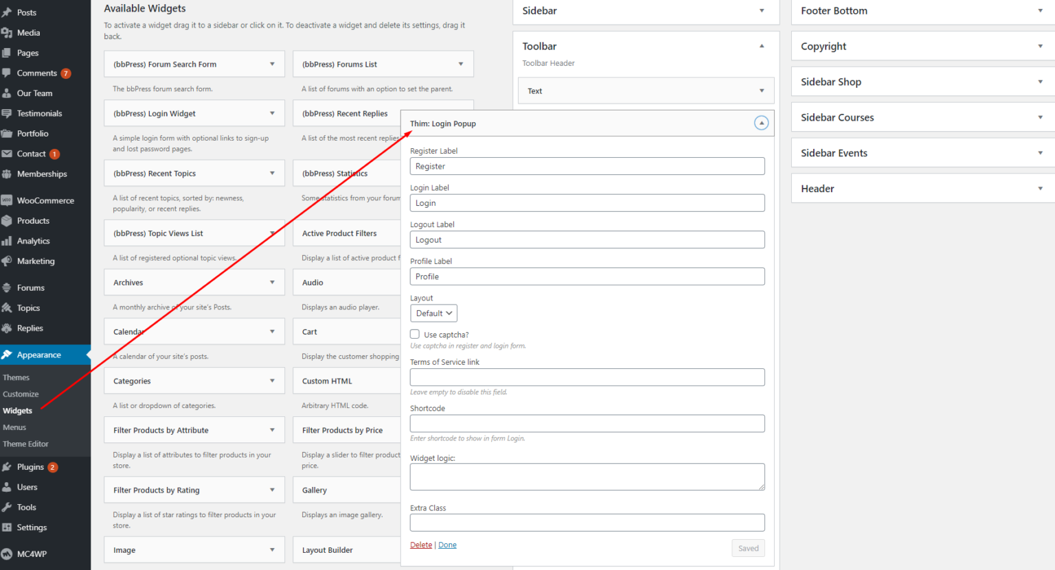 Toolbar – ThimPress Docs