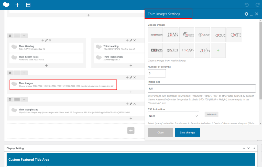 Thimpress Shortcode - Elements In Garage - ThimPress Docs