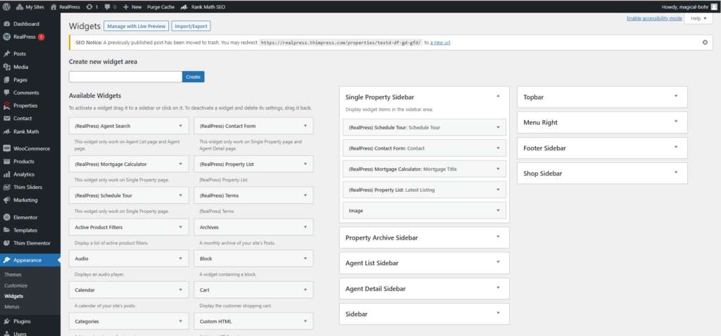 Widgets – ThimPress Docs