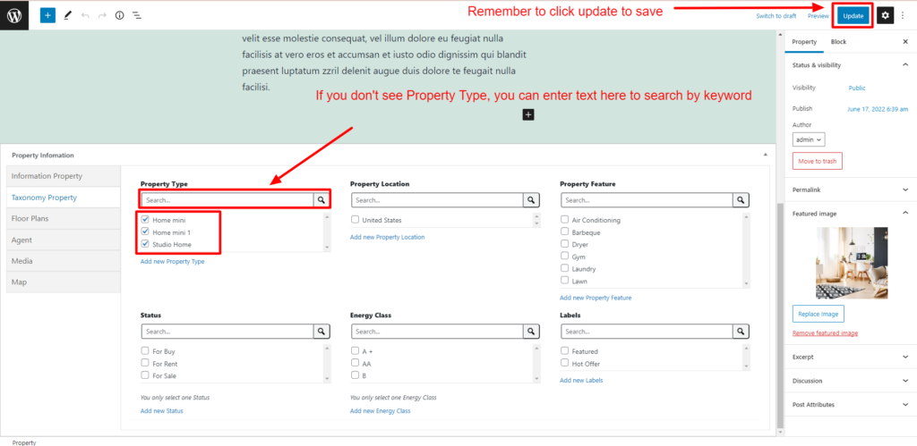 Taxonomy Property - Property - ThimPress Docs