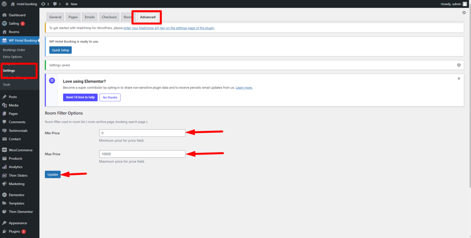 Filter Hotel Rooms HotelWP ThimPress Docs
