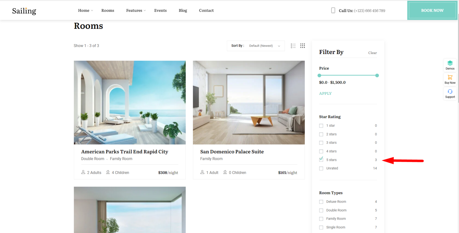 Filter Hotel Rooms HotelWP ThimPress Docs