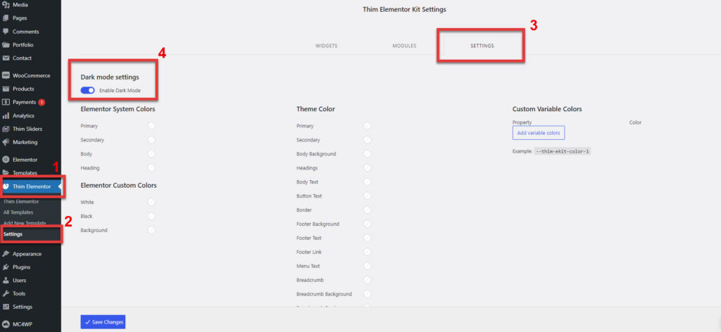 Dark Mode – ThimPress Docs
