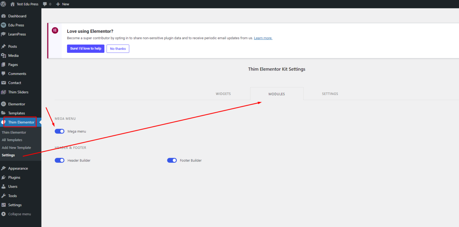 Mega Menu - Edit With Elementor Page Builder - ThimPress Docs