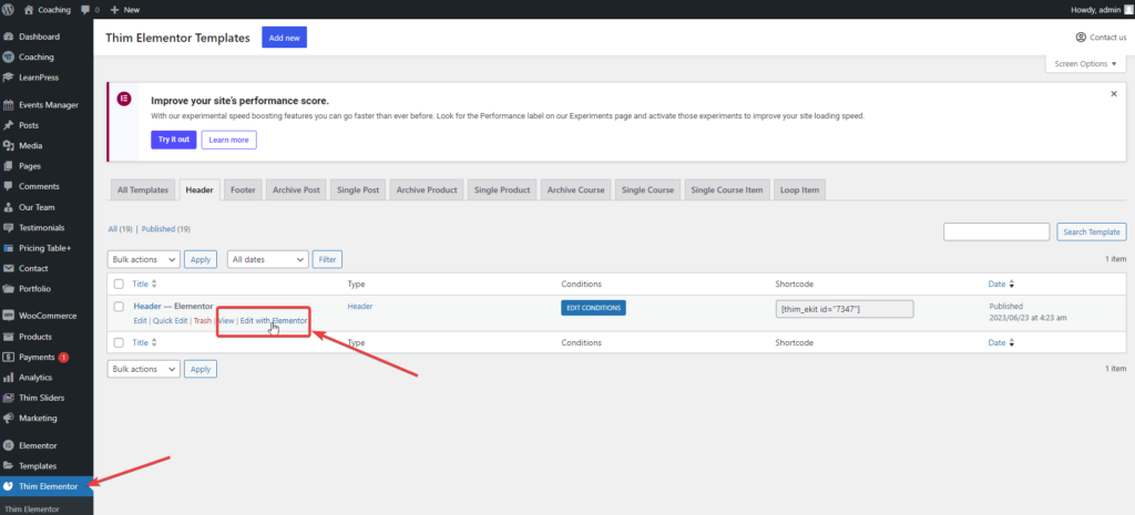 Header - Customization - ThimPress Docs