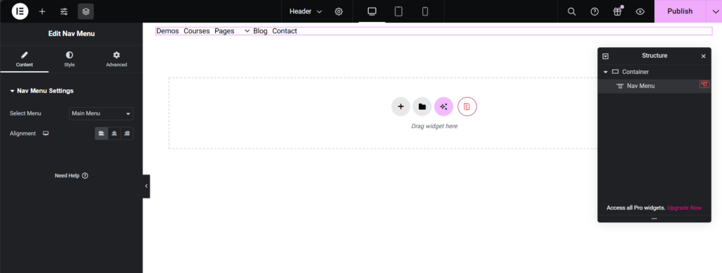 Nav Menu - Content Elements - ThimPress Docs