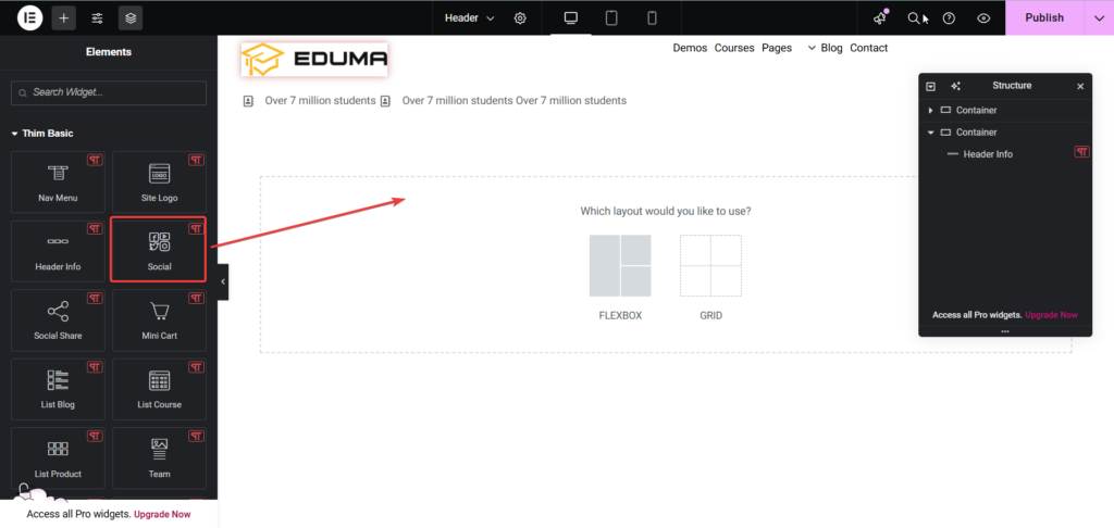 Social - Content Elements - ThimPress Docs