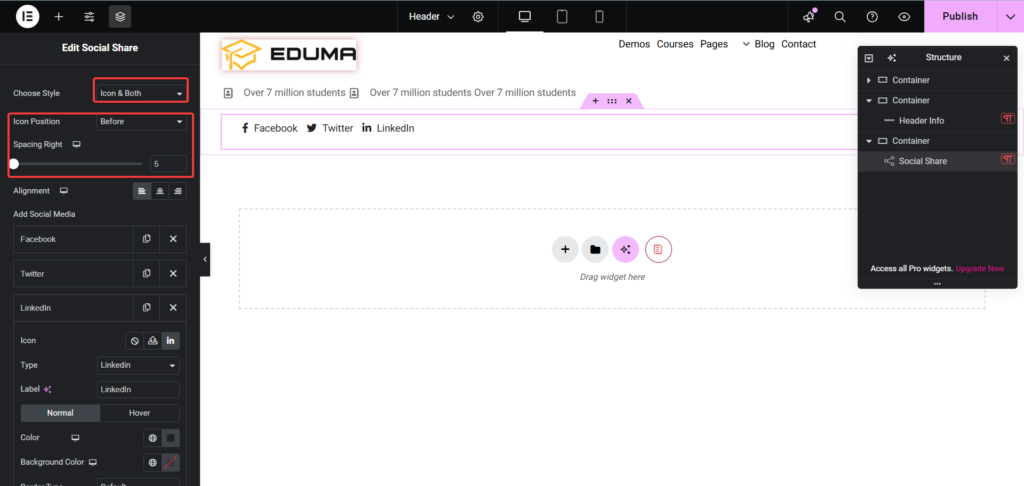 Social Share - Content Elements - ThimPress Docs