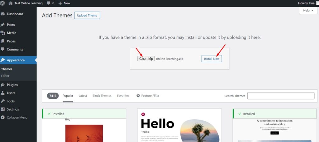 Installation - Online Learning Theme - ThimPress Docs